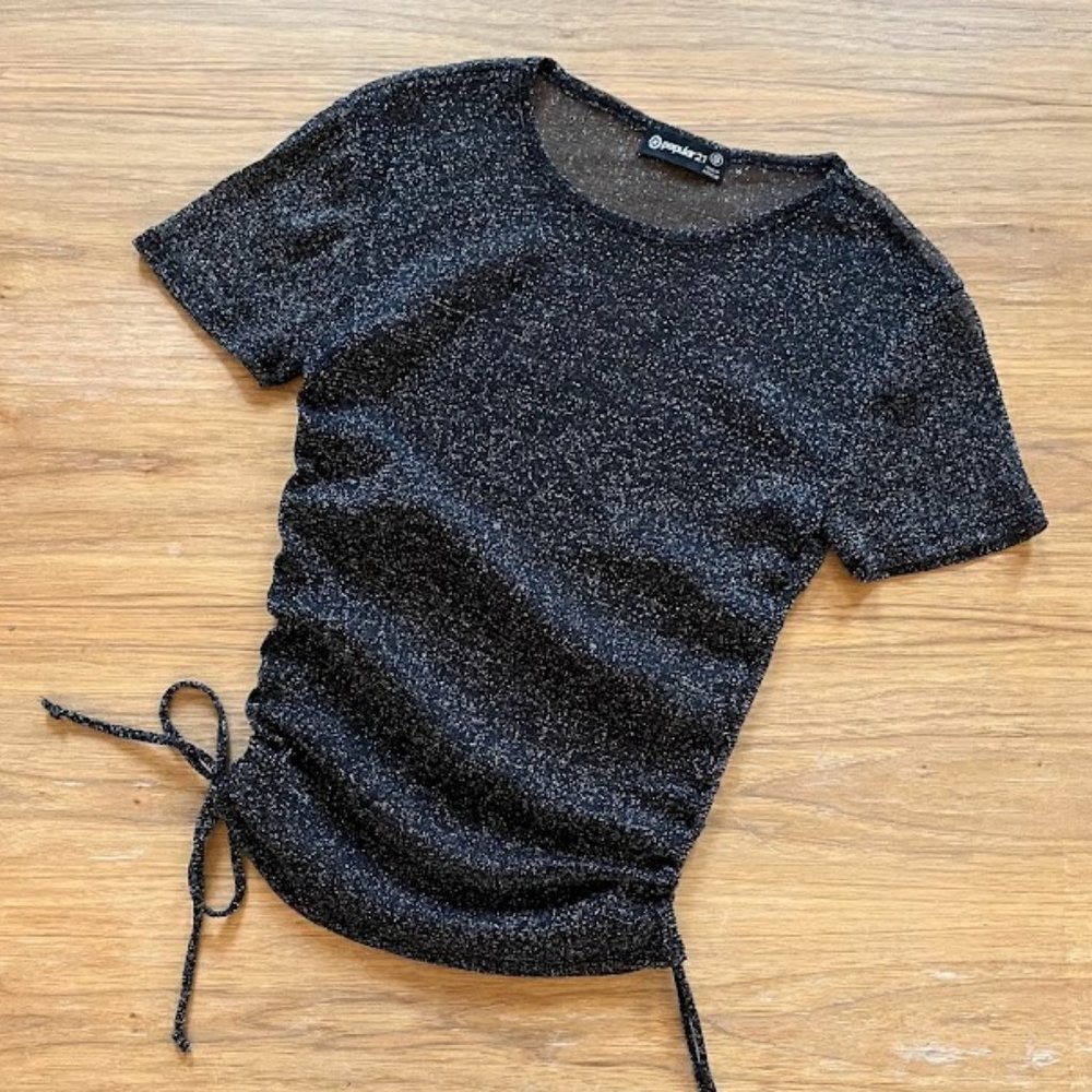 Sheer Mesh Shimmer Top